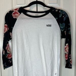 VANS Baseball Floral Sleeve T-Shirt - Size MED